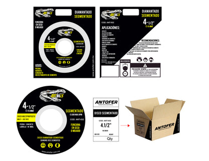 DISCO DIAMANTADO SEGMENTADO DE 4.5 ANTOOLS CAJA 200 UNIDADES
