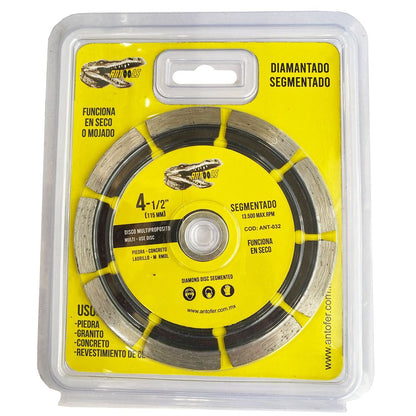 DISCO DIAMANTADO SEGMENTADO DE 4.5 ANTOOLS CAJA 200 UNIDADES